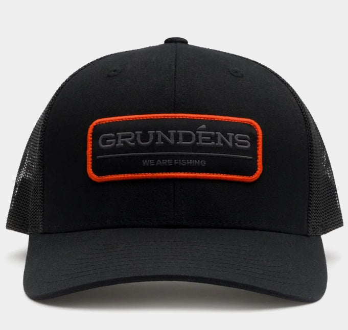 Grundens Black "We Are Fishing" Trucker Hat