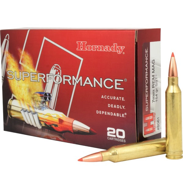 Hornady 8061 Superformance Rifle Ammo 7MM MAG, SST, 154 Grain