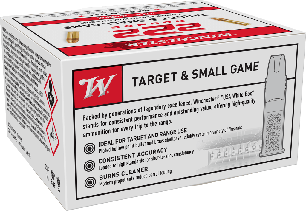 Winchester USA .22 LR 36 gr Copper-Plated Hollow Point - 222 Rounds