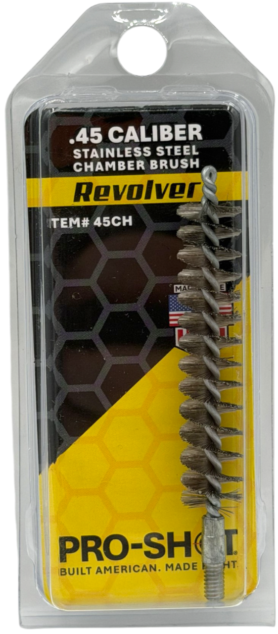 Pro-Shot Stainless Steel Chamber Brush - .45 Cal Revolver