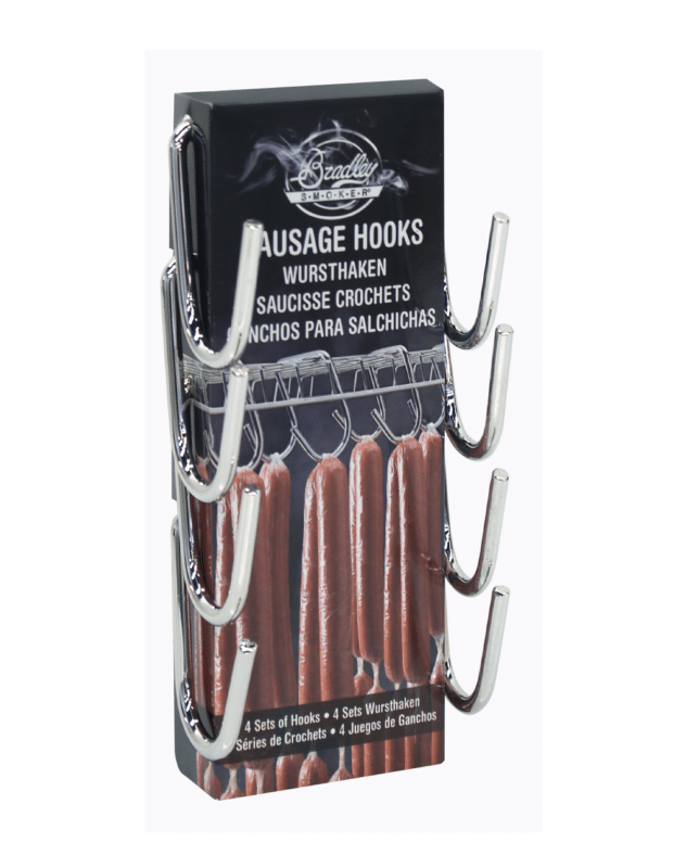 Bradley Smoker Hooks, Sausage Hooks, Heavy-Duty, Chrome-Plated, 4 Pack