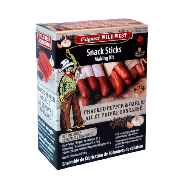 Wild West Cracked Pepper and Garlic Snack Sticks