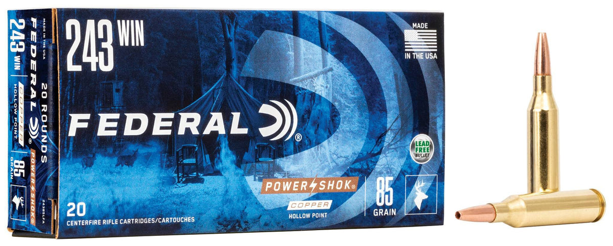 Federal Power Shock 243 Win 85GR Copper