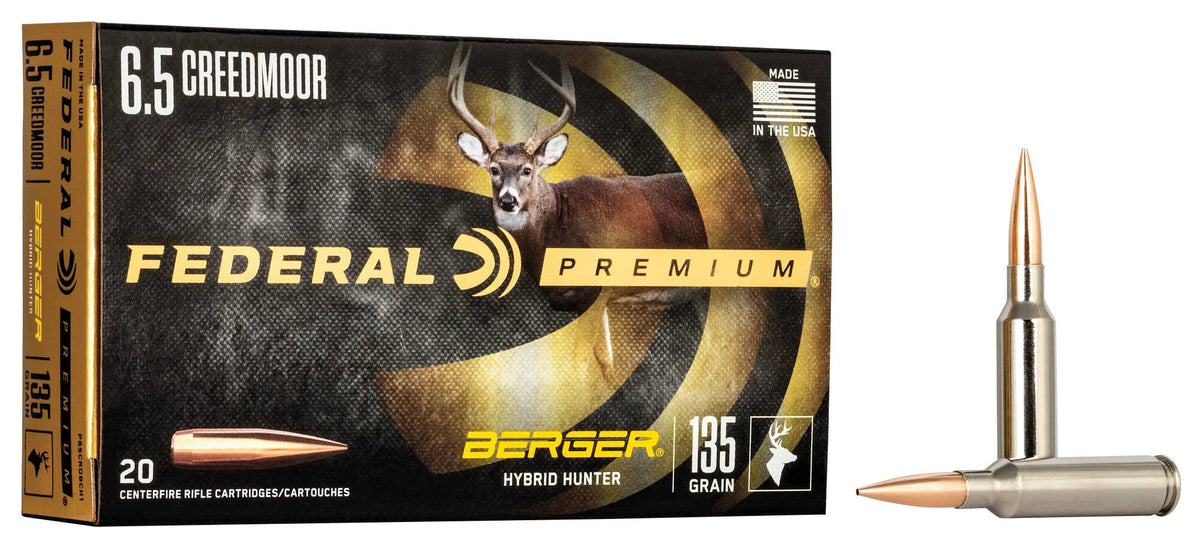 Ederal Premium Berger Hybrid Hunter Rifle Ammo, 6.5 CREED 135 Grain