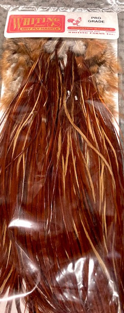 WHITING PRO GRADE BROWN SADDLE HACKLE FULL CAPE