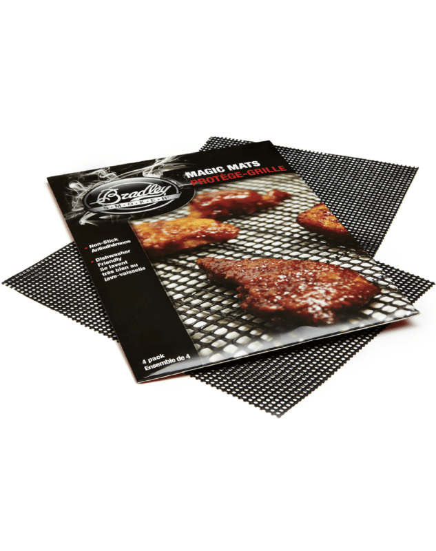 Bradley Smoker Non-Stick Silicon Mat, Magic Mats, 4 Pack, Black