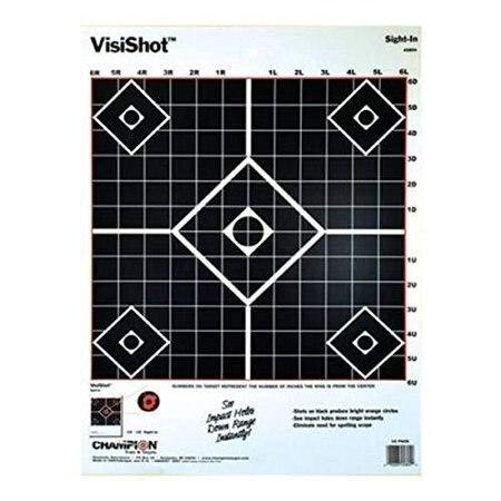 Champion Visishot SightIn Target, Diamond Center, 13X18 10Pk