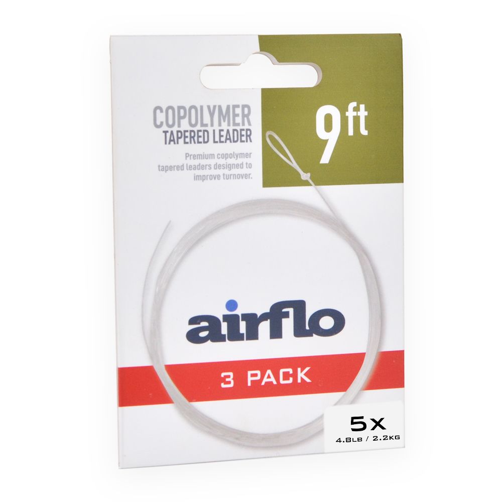 AIRFLO 9' TACTICAL TAPERED LEADERS (3-PACK)