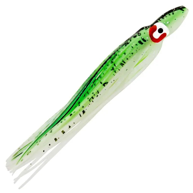 Gibbs Squid, 5/pk 4.5" OG158R - Glw/grn/blk Spatter
